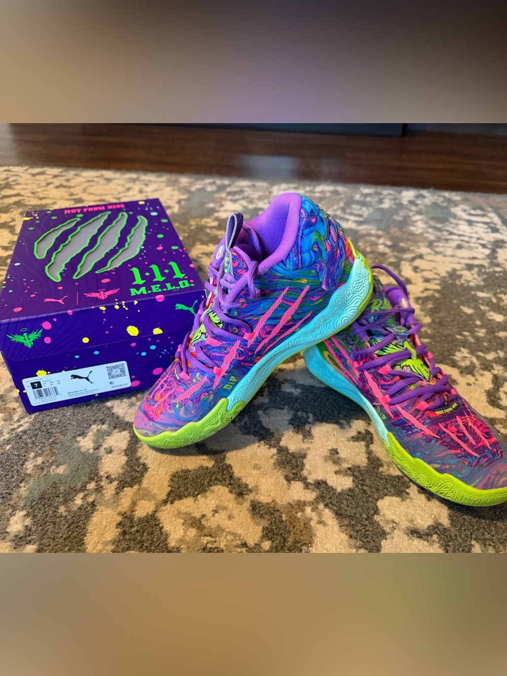 Kid’s Puma M.E.L.O. “Not From Here” Basketball Shoes Size Junior 7